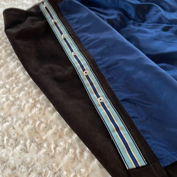 STOCKO YKK New York Brown Leather Skirt A-Line Snap Closure - Picture 7 of 11